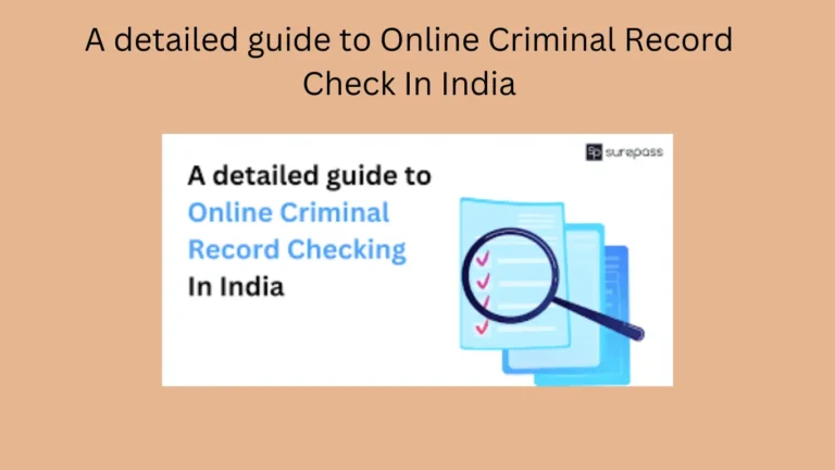 A detailed guide to Online Criminal Record Check In India