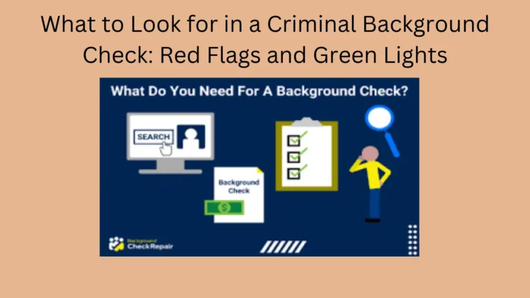 What to Look for in a Criminal Background Check: Red Flags and Green Lights