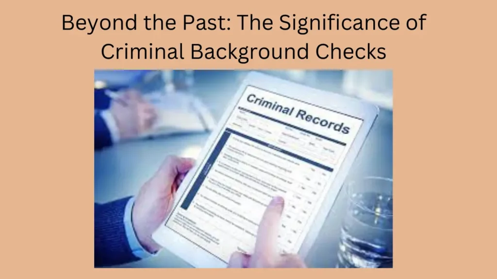 Beyond the Past: The Significance of Criminal Background Checks